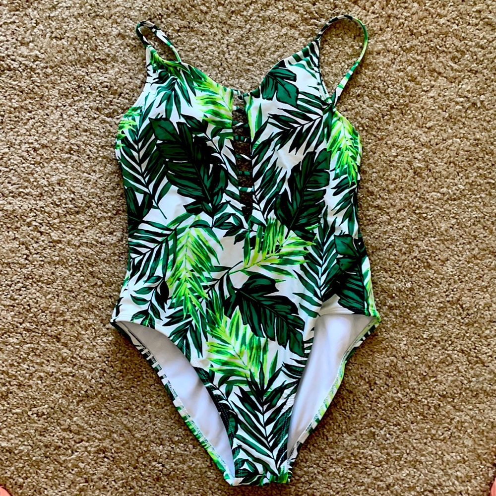 Green one piece swimsuit